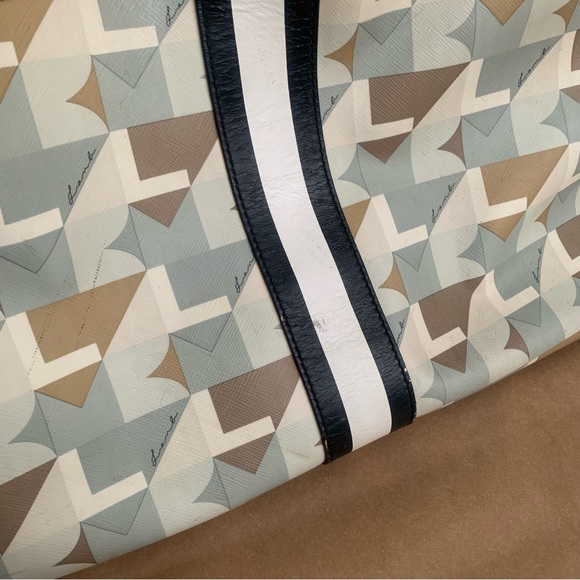 L.A.M.B. GWEN STEFANI Geometric XL Coated Canvas Satchel TOTE BAG - Picture 2 of 9